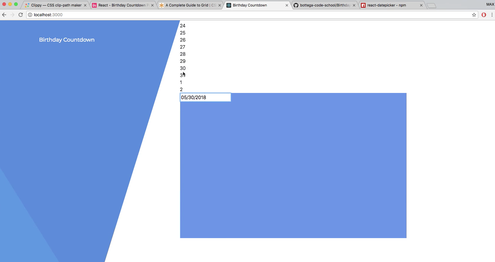 Installing React Date Picker and Moment JS
