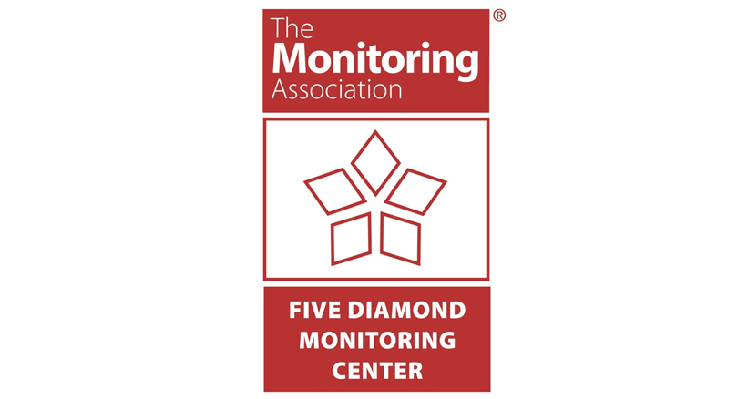 The alarm monitoring association logo by Alert 360 home security camers