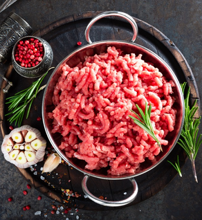 Bulk ground beef in family-sized packs