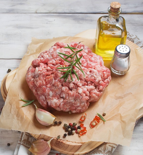 Packages of farm-made pork sausage