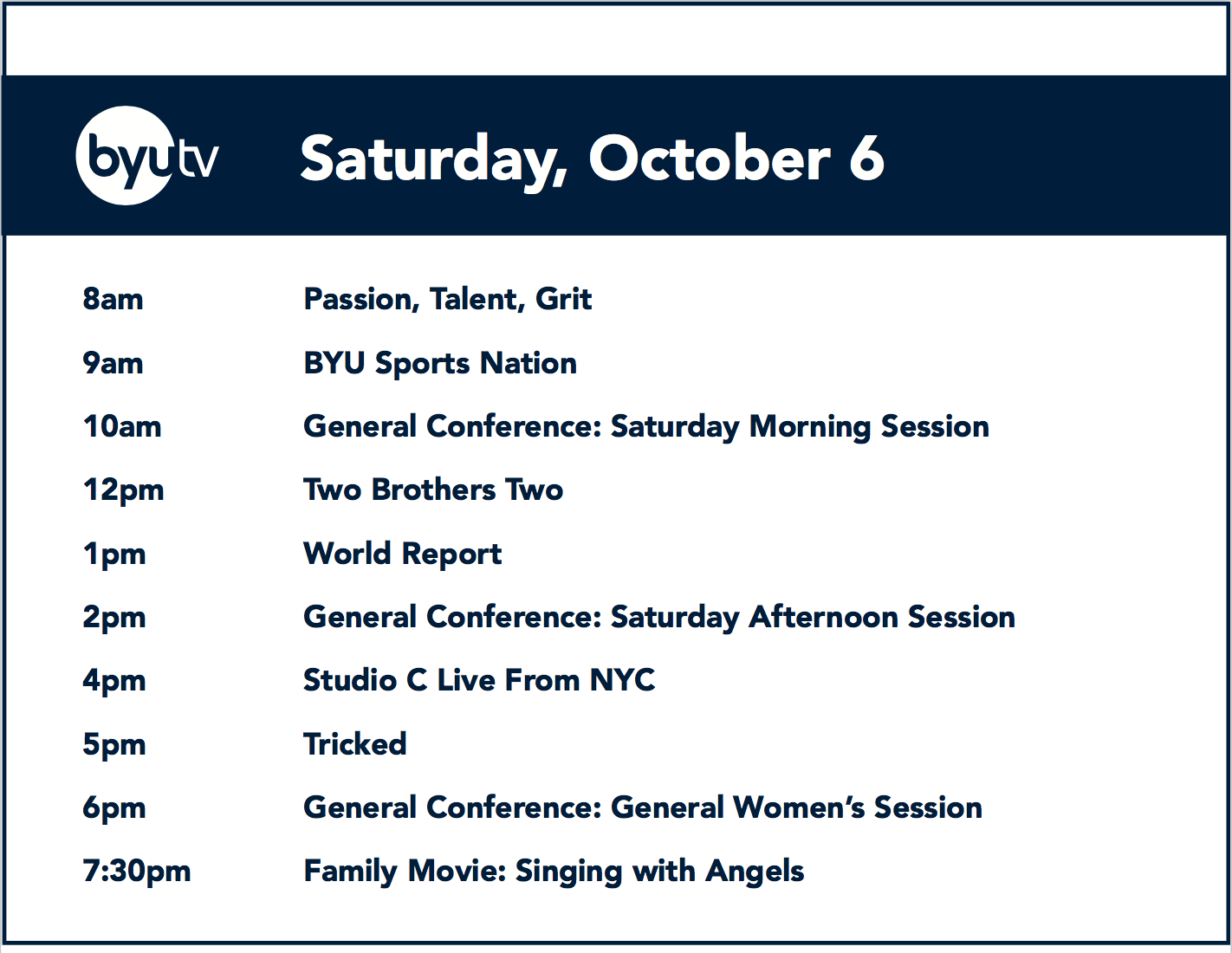 Lds Stake Conference Schedule 2022 October 2018 General Conference Weekend On Byutv - Byutv
