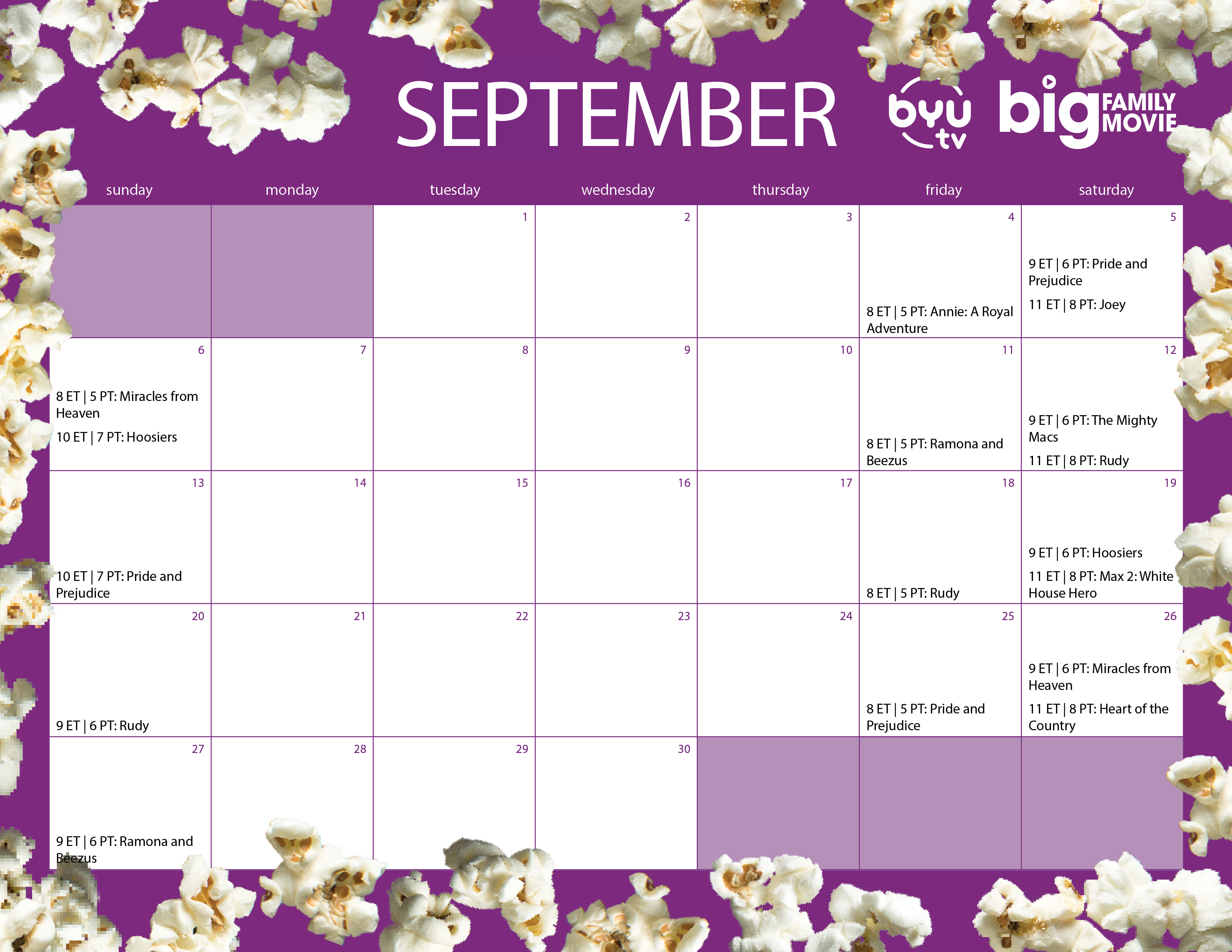 Family Movies in September 2020 BYUtv