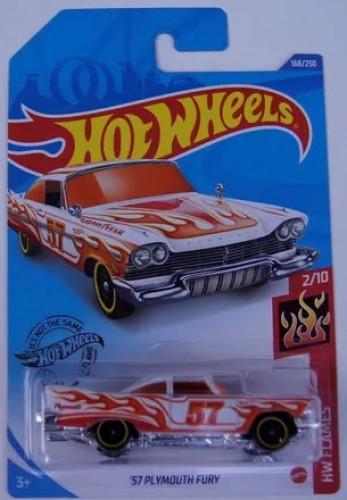 Hot Wheels 2020 Q Case Short Card '57 Plymouth Fury Blue w/Flames In Stock In US Hot Wheels 2020 Q Case Short Card '57 Plymouth Fury Blue w/Flames In Stock In US