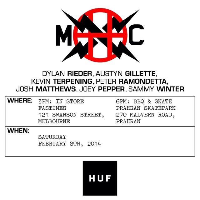 Come meet the HUF team tomorro