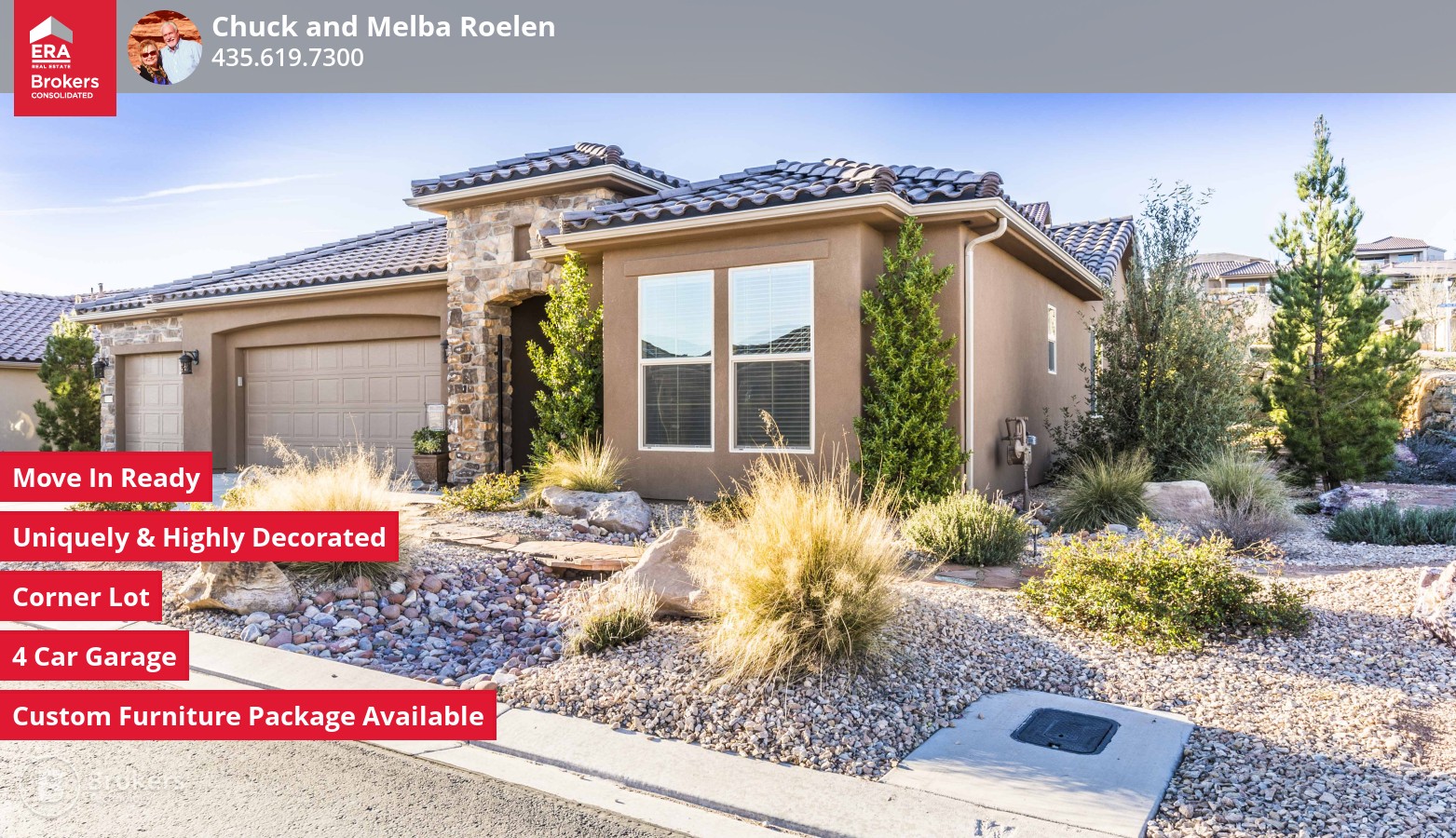 17587 TRULY - UNIQUE - HIGHLY UPGRADED home on corner lot w/4 car garage. Features - include gated courtyard - retractable screen door - hardwood floors - power - blinds - stone fireplace - slate appliances - farmhouse sink - large - pantry - recirculating hot water - Low E 240 windows - R50 insulation. - Skylight - closet org. Covered patio with awning - 2 power shades - BBQ - gas elec. hookups. Furniture Package Available For additional property and agent information - click on the virtual tour link below.