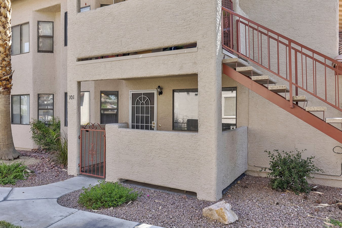 27496 MUST SEE THIS BEAUTIFUL 1ST FLOOR CONDO IN A PARK-LIKE SETTING. HANDICAPPED CERTIFIED NEAR SUMMERILIN, CLOSE TO SHOPPING AND PUBLIC TRANSPORTATION. FEATURES NEW STAINLESS STEEL REFRIGERATOR, STOVE - OVEN-DISHWASHER - MICROWAVE - GARBAGE DISPOSAL- NEW TOILETS, LINES AND VALVES - NEW PLUMBING - NEW OUTSIDE WINDOW SCREENS AND INDOOR BLINDS. NEW WASHER & DRYER & A BRAND NEW WATER HEATER W/PAN. COMPLETELY TILED THROUGHOUT INCLUDING THE PORCH AREA.