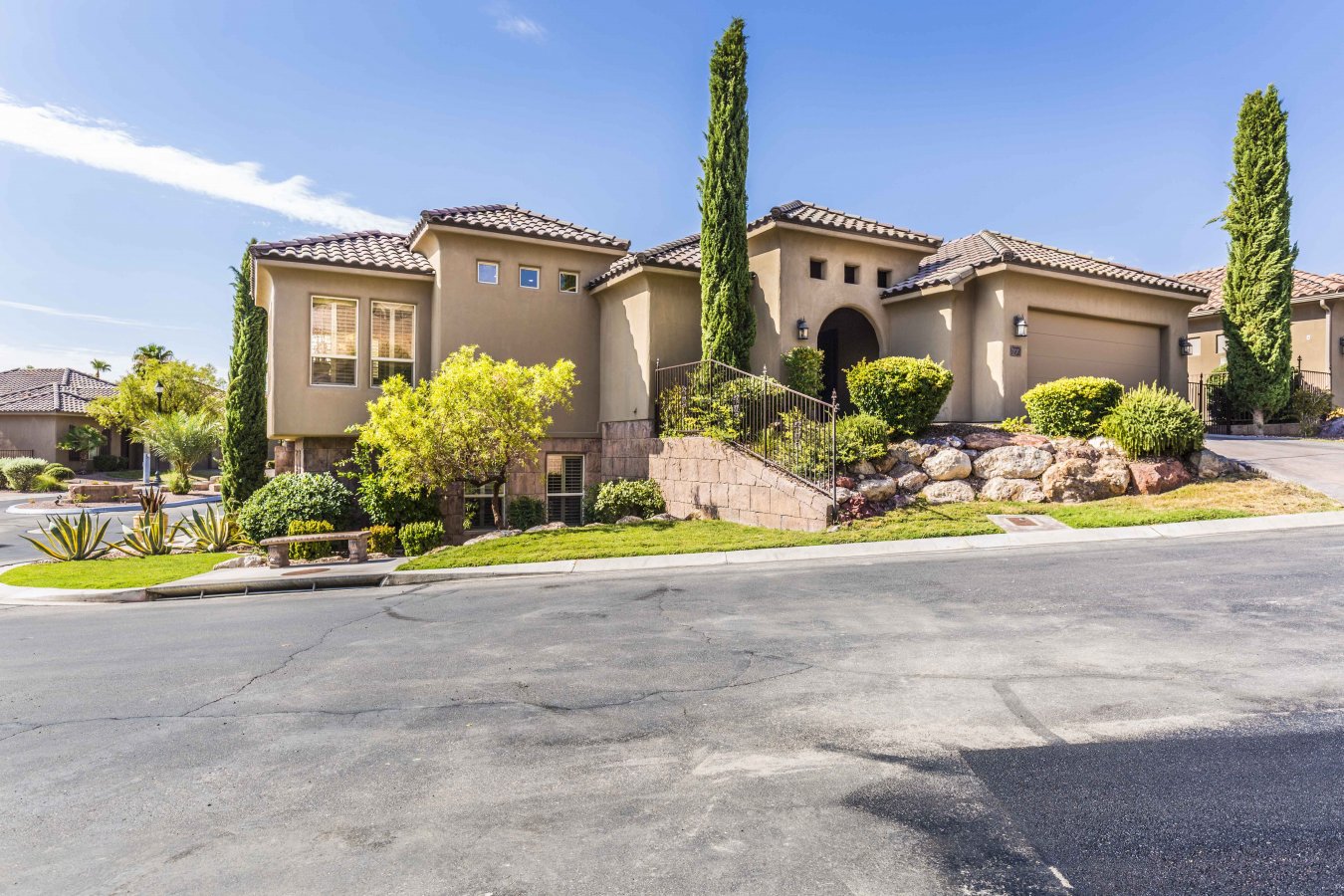 27858 STUNNING is the word that describes this spectacular custom home! Great as a primary home, second home, or investment. This home is so unique you must see to appreciate everything it has to offer. Designed in such a way where the views are almost everywhere you look! PLUS it's nestled between the Falcon Ridge Golf Course and the renowned Palmer Golf Course. The home boasts of gorgeous waterproof laminate flooring throughout, cantilever dining area, exquisite landscaping, cozy balcony, custom wood shutters, spacious open living area with exceptionally high ceilings, large beautiful kitchen with granite counter tops, granite island with breakfast bar, professionally painted custom paint in all rooms, spectacular