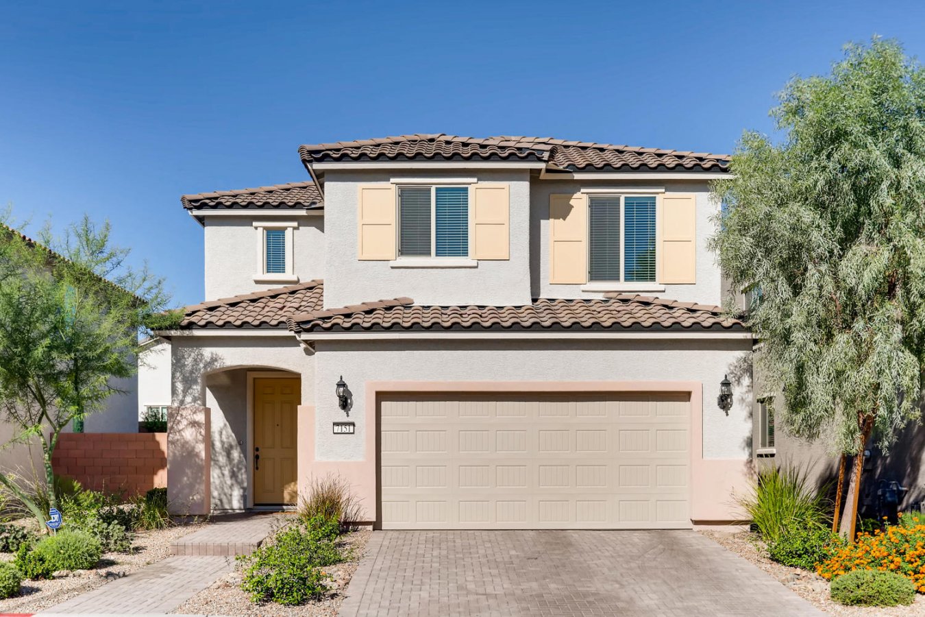 28294 Gorgeous like NEW Pulte home in gated community. Located close to shopping and freeway access. This home shows like a model! Modern features through-out with grey laminate tiles downstairs & in Master bedroom while upstairs bathrooms features gorgeous white porcelain tiles. Kitchen has white Subway Tile backsplash & Gray Quartz countertops. Backyard is beautifully landscaped with covered patio, built in fire pit & dog run. A must see!