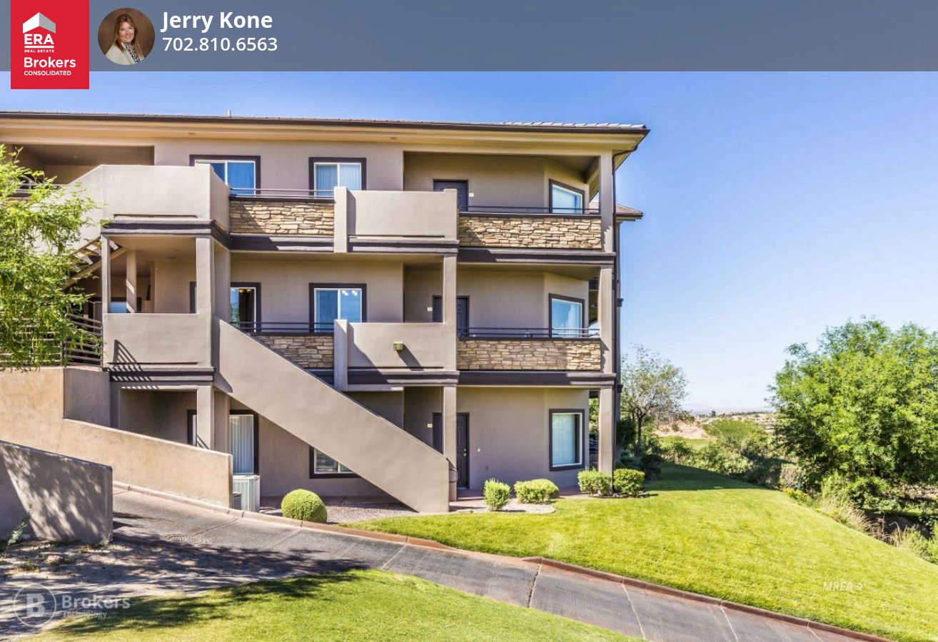 19700
Looking for great golf investment property, this furnished condo is perfect! Situated on ground level (NO STAIRS) with unobstructed views of the renowned Wolf Creek Golf Course. This beautiful condo offers open living and dining areas just off the kitchen. Exceptional views off the large covered deck located off the spacious master suite. Enjoy the jetted tub in the luxurious master bath. But that's not all.... just when you think your in paradise....open the door to another separate living area, kitchen with microwave and refrigerator, another bedroom and a full bath which can be locked off from the main living area. Essentially another apartment for added income!! What more do you need? Or maybe use for house guests. Choice is yours, the possibilities are numerous! Beautiful home, great income possibilities and as another bonus both heat pumps have been replaced within the last year! MESQUITE COME FOR A DAY, STAY FOR A LIFETIME!