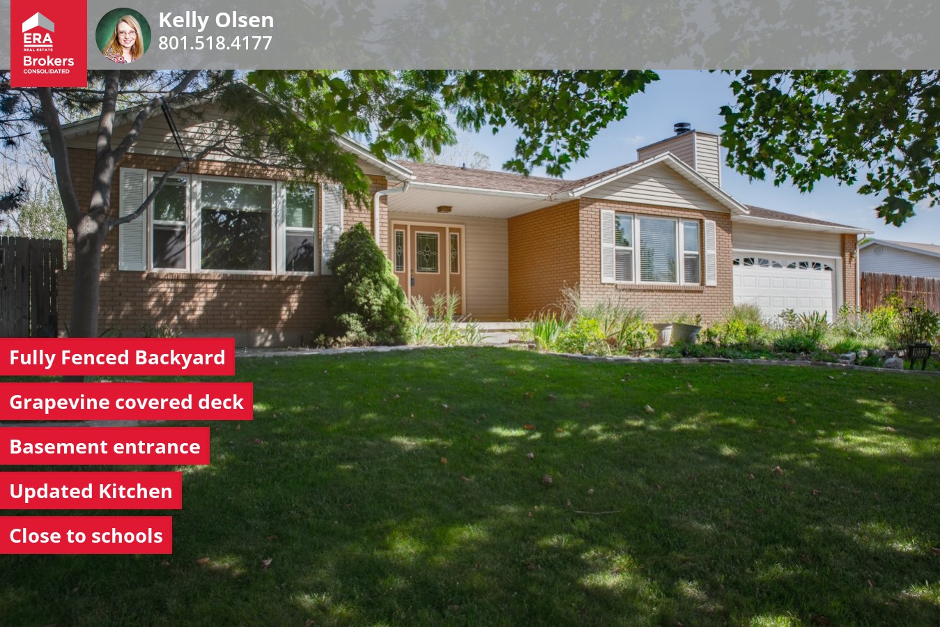 This 5 bedroom rambler features an updated kitchen with a large dining area. Off the kitchen is a large grapevine covered deck which flows out to a picturesque garden area with stone pathways that make this perfect for entertaining guests. The basement sports and side entrance for greater access to those living spaces. This South Jordan home is close to schools, shopping and parks. Outbuilding with electricity in back. Heated garage.