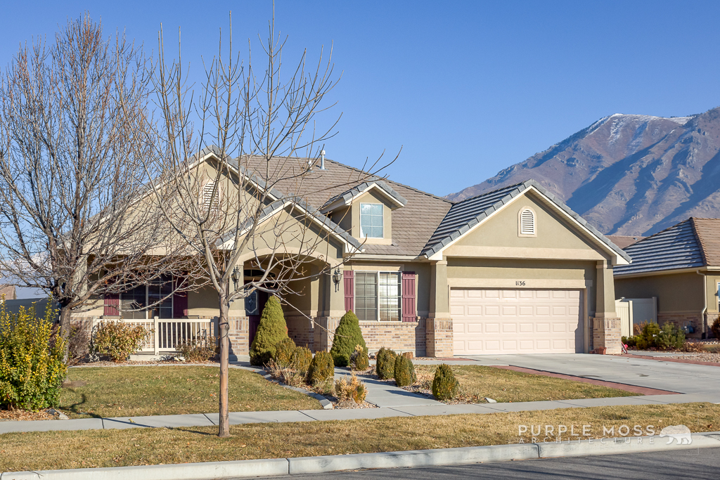 23519 If you are looking for single level living in a friendly neighborhood this may be the perfect home for you. This is a well cared for home, with 3 bedrooms and a spacious office that can easily be used as a fourth bedroom. There are three full bathrooms and a mudroom style laundry room leading out to the oversized fully insulated garage. The Kitchen and Living areas compose a nice large greatroom with a marble tiled gas fireplace. The Kitchen features upgraded cabinetry, corian countertops, stainless steel sink and appliances with space for a kitchen table. The formal dining room is just off the kitchen and is carpeted so that it may double as a front room depending on your inclination. The Master Bedroom has 2 separate walk-in closets and a stand-in shower next to the soaking tub. There is a beautiful pergola covering the extended back patio and a lovely sitting area on the front porch for enjoying the sunsets. This home is situated close to shopping and I-15 while still delivering that country feel. square footage taken from building plans,