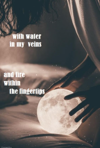 Book cover image for with water in my veins, and fire within the fingertips
