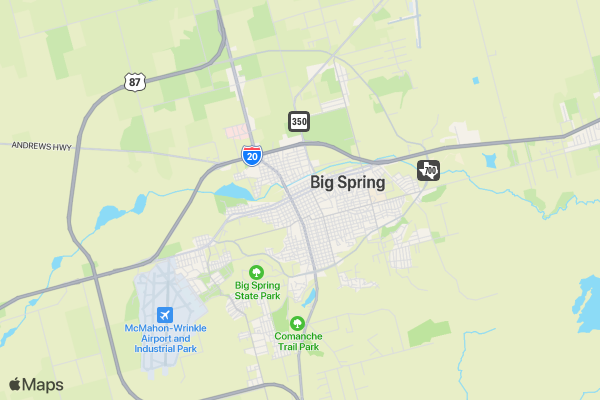 Big Spring Super Sprint Triathlon location map image