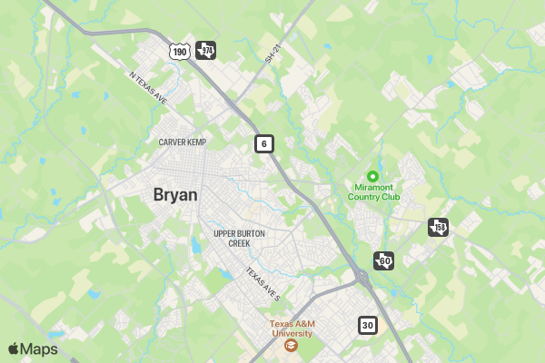 Bryan/College Station Marathon location map image