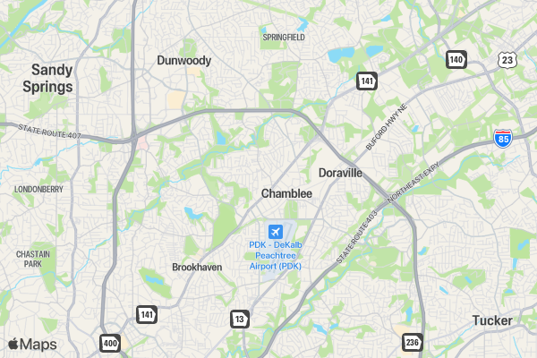 Chamblee Rail Trail 5k location map image