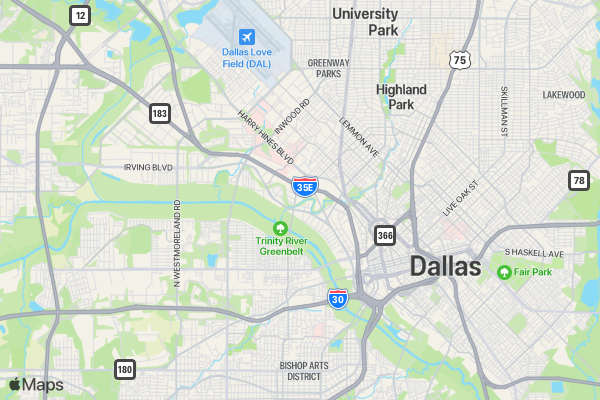 Dallas Jingle Bell Run location map image