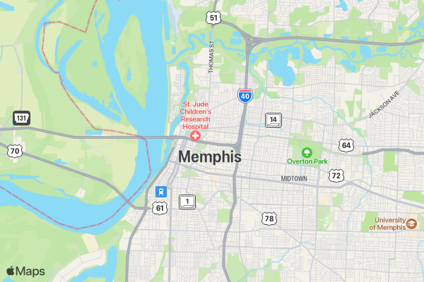 Memphis Marathon location map image