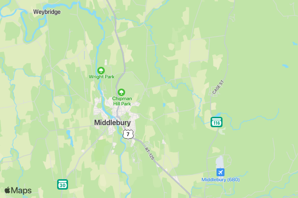 Middlebury Maple Run Half Marathon & Relay location map image