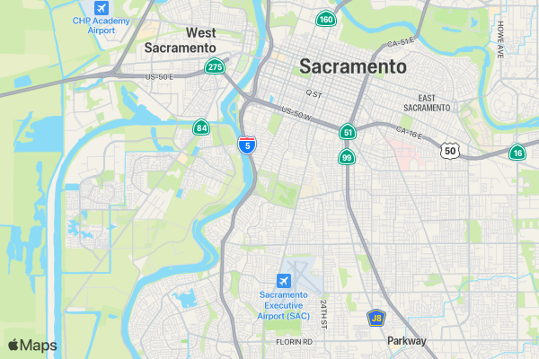 Sacramento Zero Prostate Cancer Run/Walk location map image