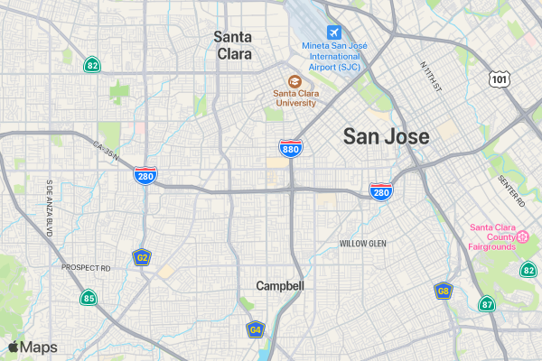 San Jose 8K & Half Marathon location map image