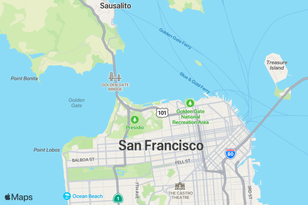 Wine Lovers 5K/10K/13.1 SAN FRANCISCO location map image