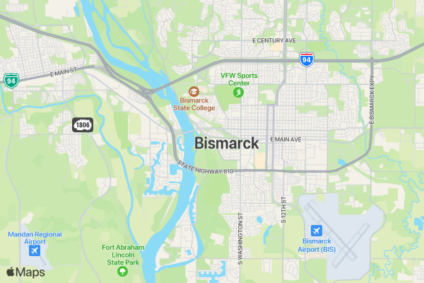 Wish Fast Superhero 3K & 5K Walk/Run - Bismarck location map image