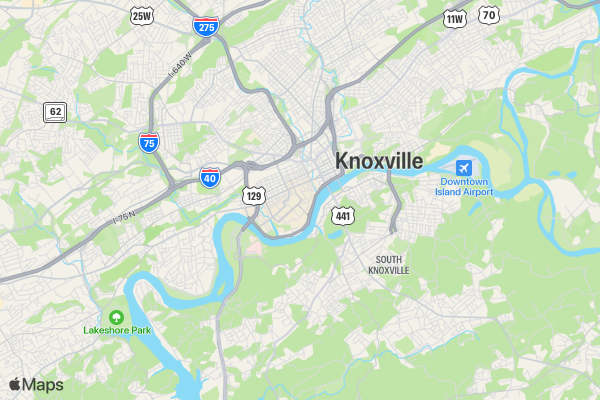 Xterra Knoxville Trail Race Half Marathon location map image