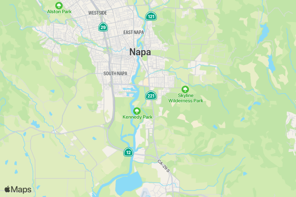 Zero Prostate Cancer- Napa Valley location map image