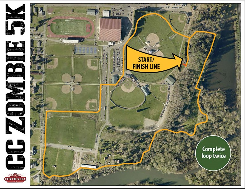 centralia college campus map Centralia College Zombie 5k Course Map centralia college campus map