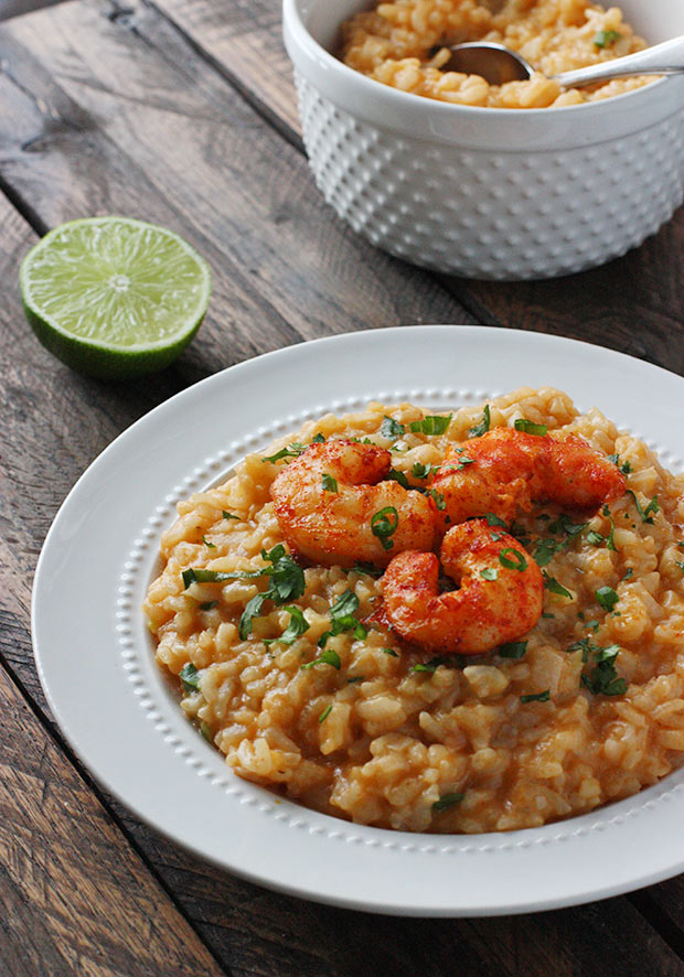 Oven Baked Thai Risotto with Roasted Shrimp from SoupAddict.com