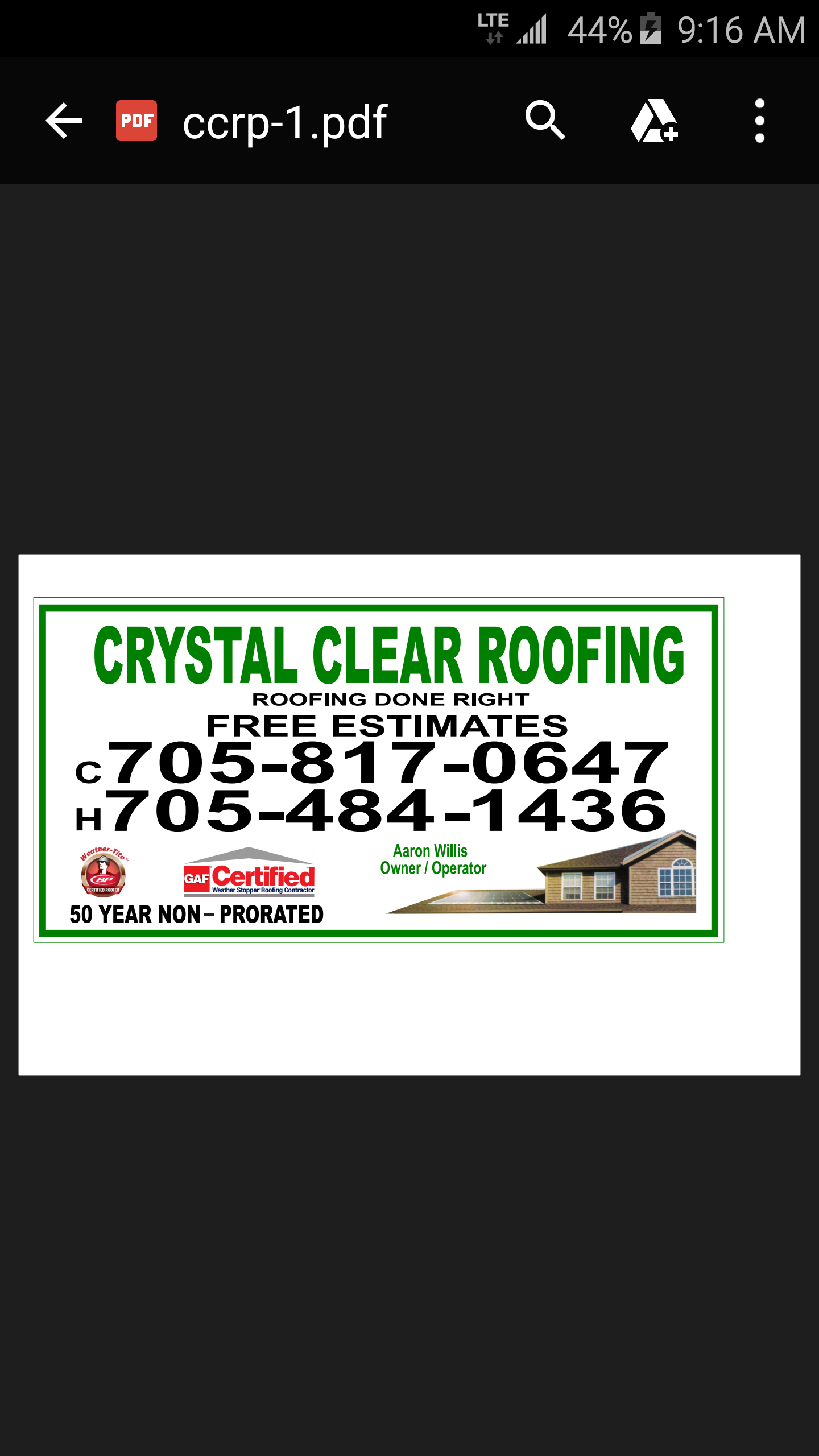Crystal Clear Roofing Inc.
