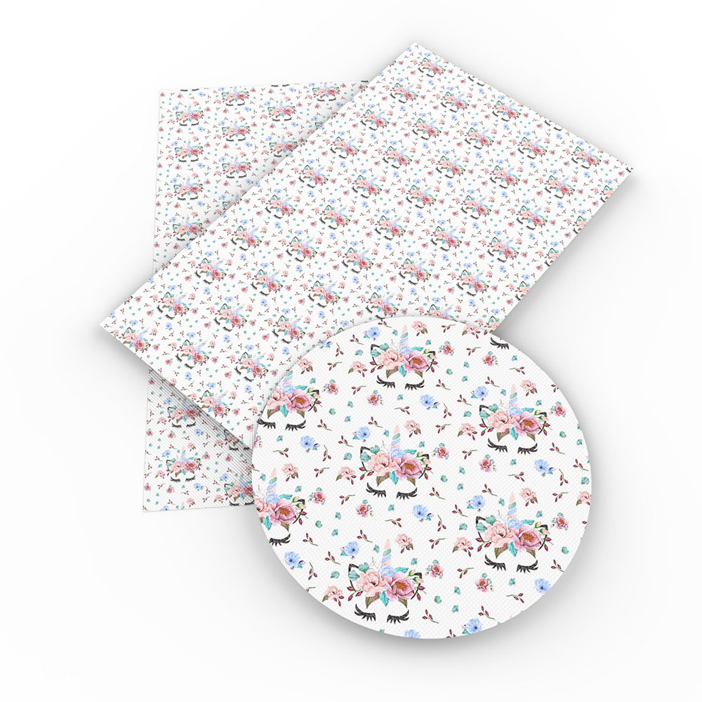 20*34cm Printed PU Systhetic Leather Fabric Sheets Laser Fabric Hair Bows DIY