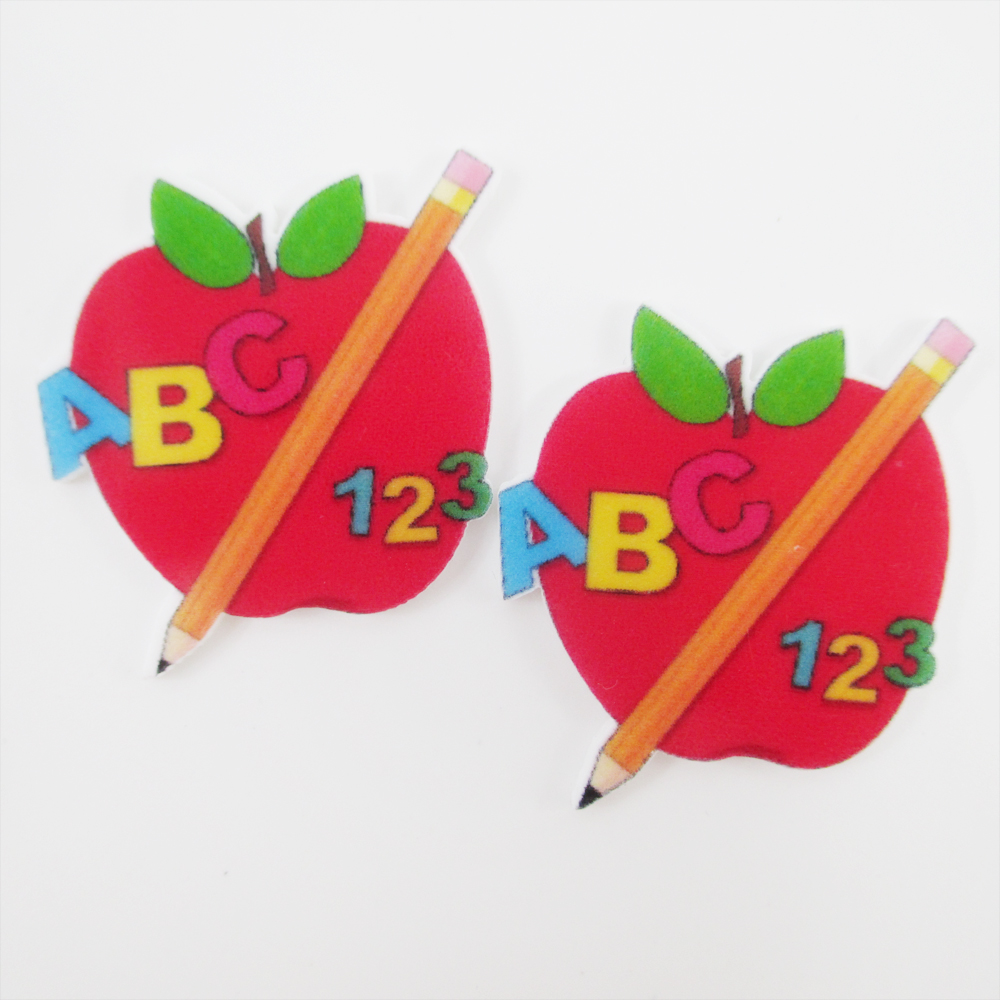 5 Pcs Back to School Acrylic Flatback Planar Resin DIY Craft Scrapbooking Decor