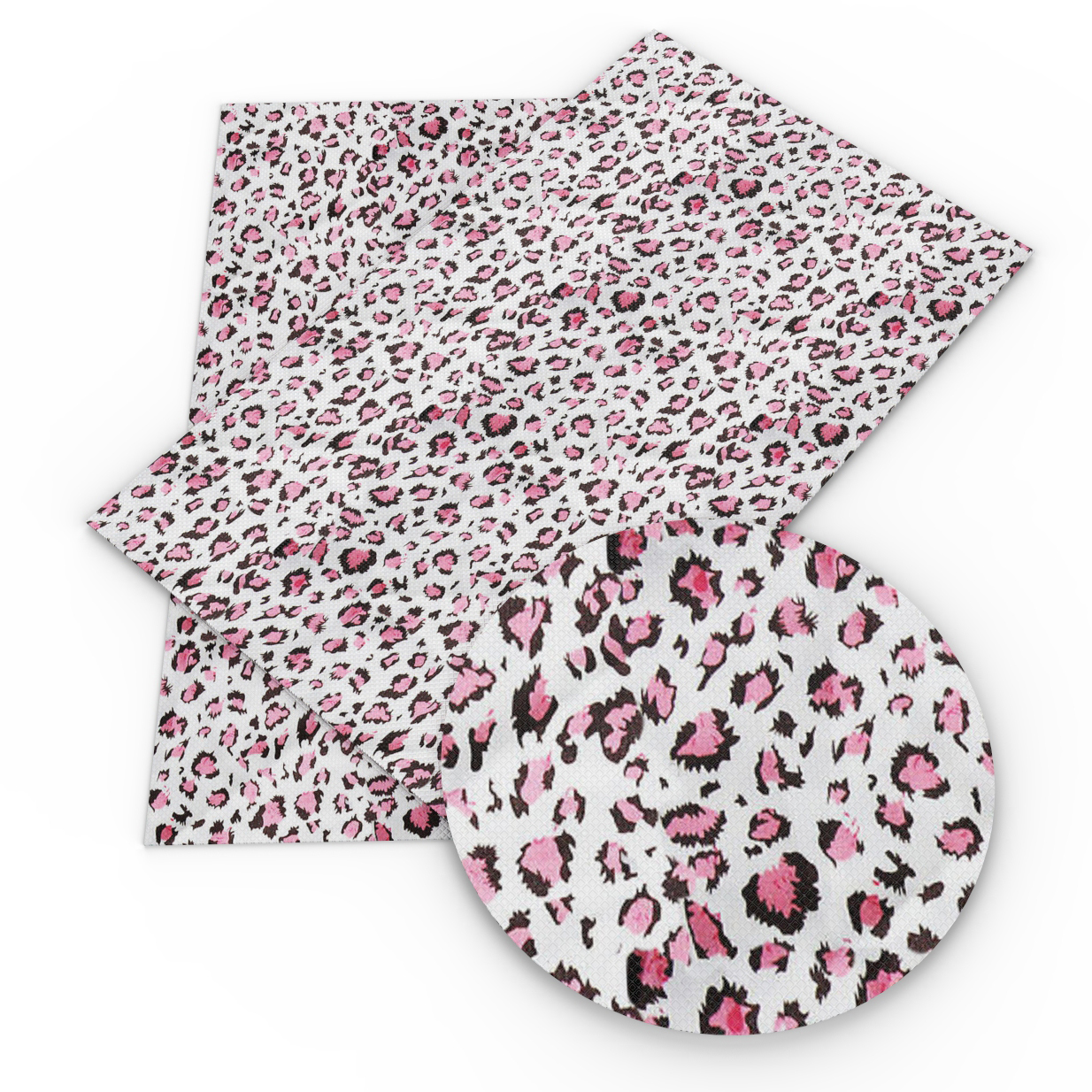 Leopard Floral Printed Faux Leather Fabric Sheet Vinyl Fabric Craft 20
