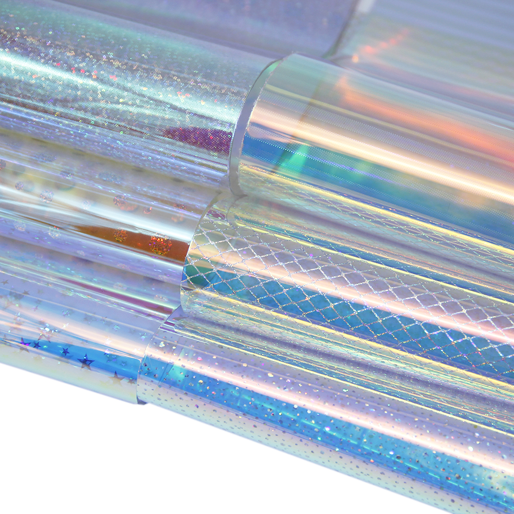 20*34cm Transparent Holographic PVC Sheet Geometric sure