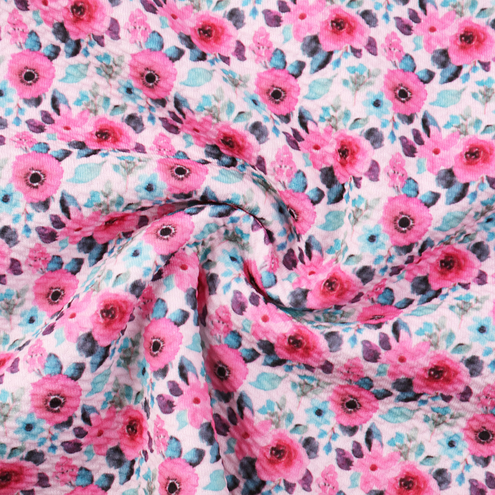 Flower Printed Liverpool Bullet Fabric,Baby HeadWrap Stretch Knit