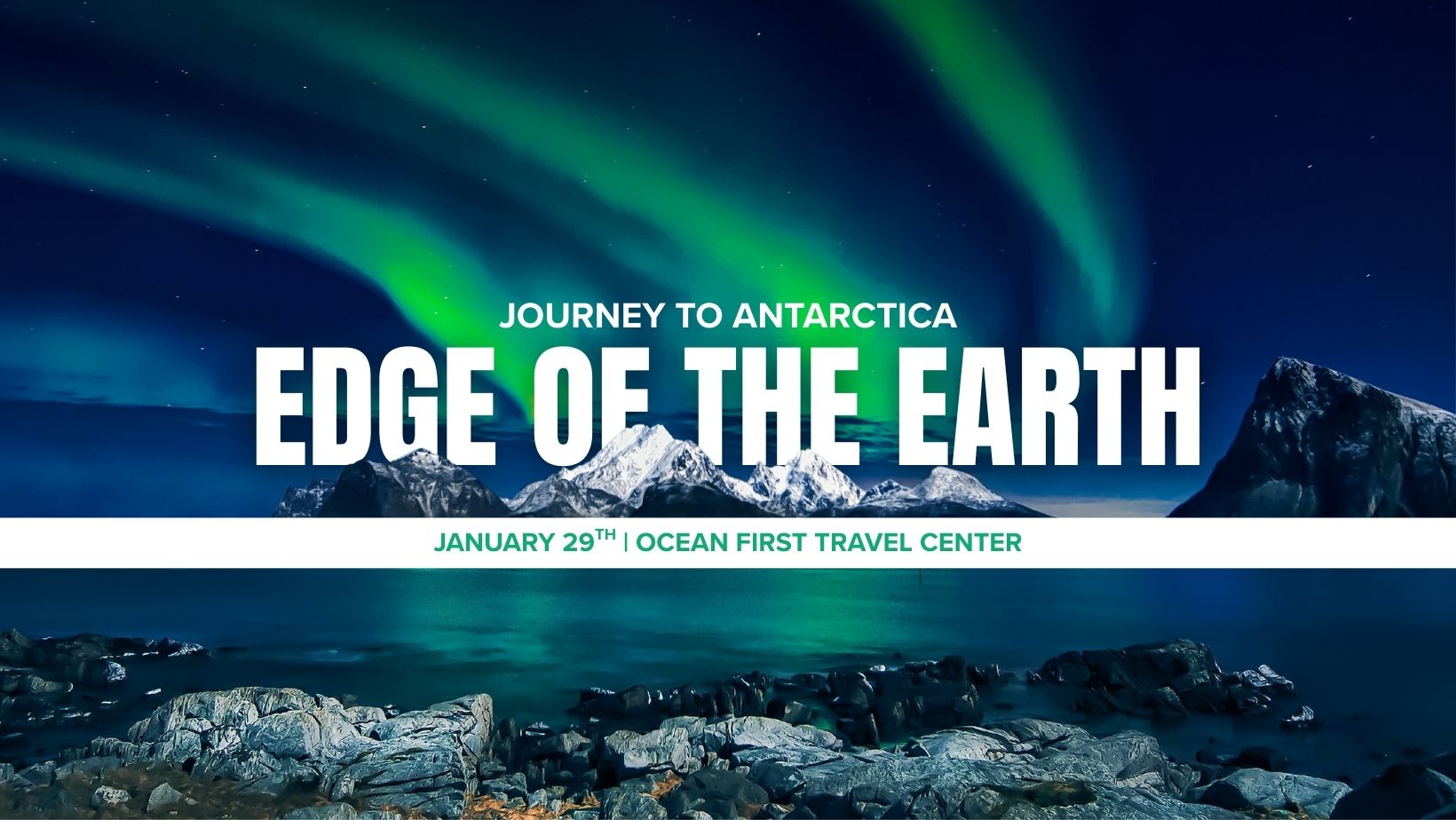 aurora australis above a mountain scene at night