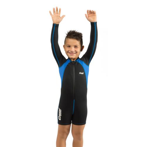 Kids Swimsuit Long Sleeve (black/blue) [S]