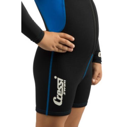 Kids Swimsuit Long Sleeve (black/blue) [S]