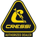 Cressi Triangle Authorized Dealer Sticker (black/yellow) [30 x 30?5 cm]