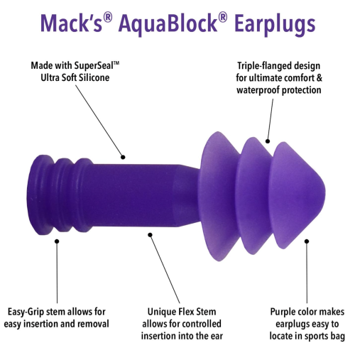 Macks AquaBlock Swimming Earplugs
