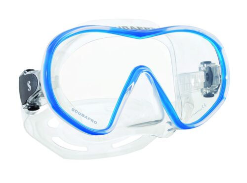 Scubapro Solo Mask Blue Trim Clear Skirt