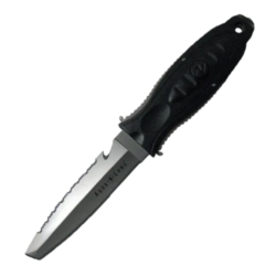 Aqualung Big Squeeze Titanium 4.5 In Blade Tanto Tip Charcoal