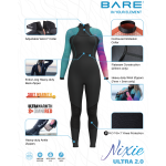 BARE 5mm ALL NEW Nixie Ultra Full 2.0 Women's Scuba Wetsuit