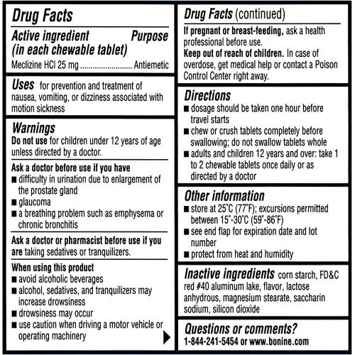 BONINE - 8 CHEWABLE TABLETS