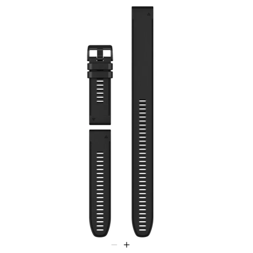 Band, QuickFit 26, Black Silicone w/Extra Long Adjustment Strap