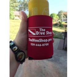 The Dive Shop Logo Koozie