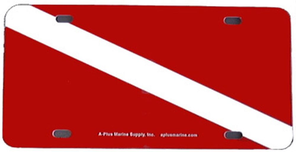 SCUBADIVER DIVE FLAG LICENSE PLATE