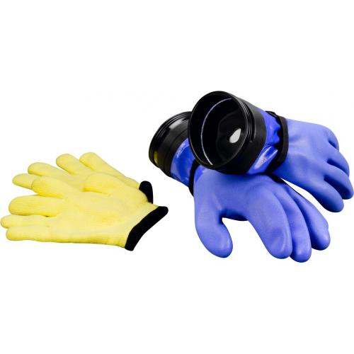 Dry ZipGloves "Heavy-Duty" w/ Dam (Blue) & Liners, (XL)