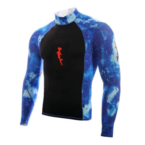 AMBUSH RASHGUARD, L/S, HH CAMO, BLUE, 4X-LARGE